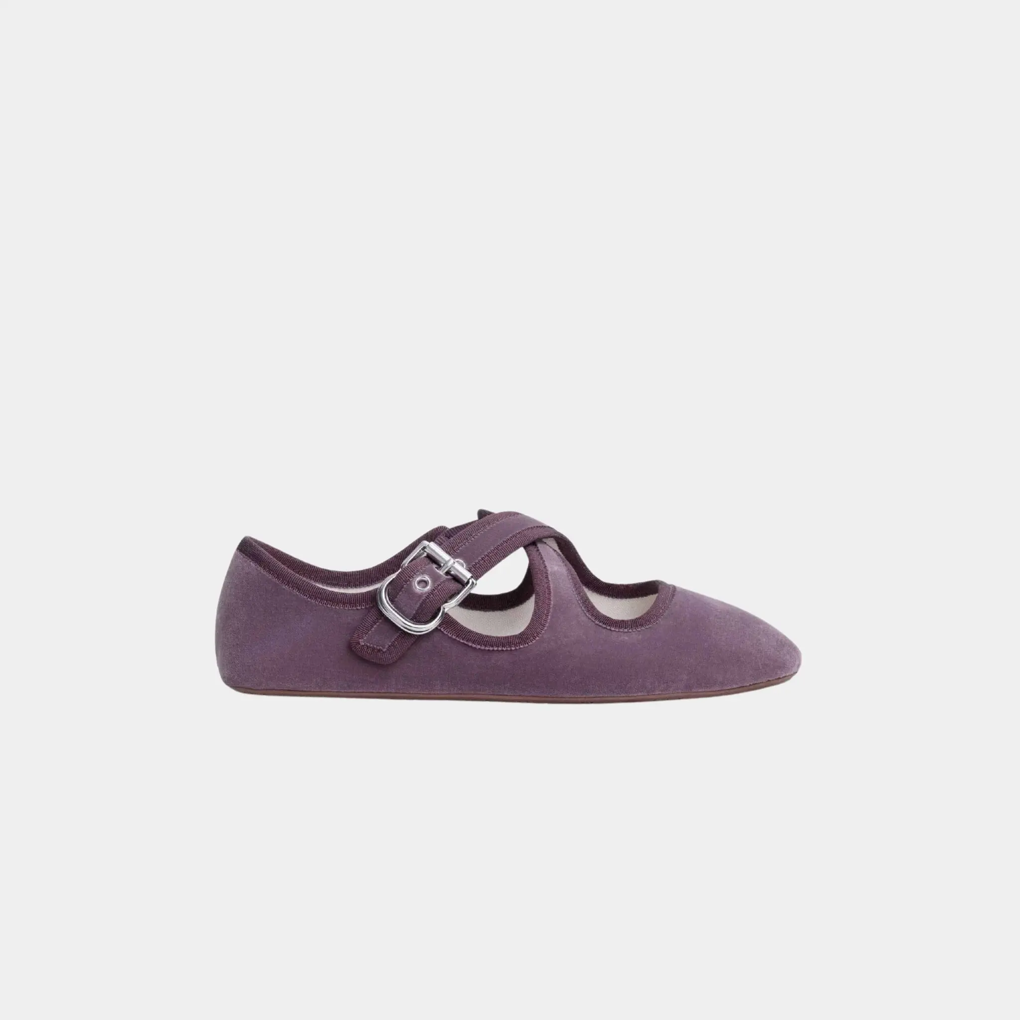Criss Cross Ballet Flats in Velvet - Image 4