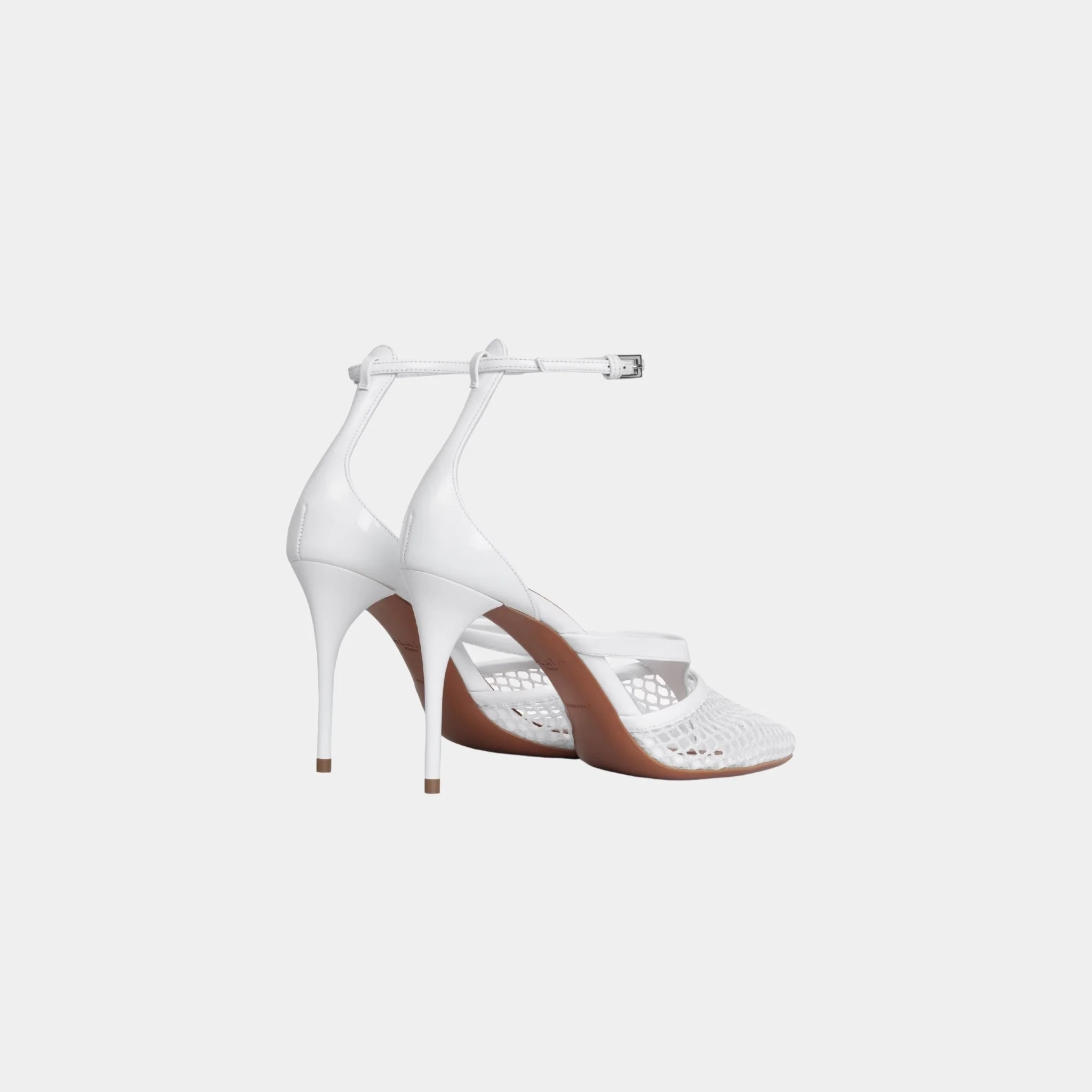 Infradito Sandals In Fishnet And Patent Leather - Image 5