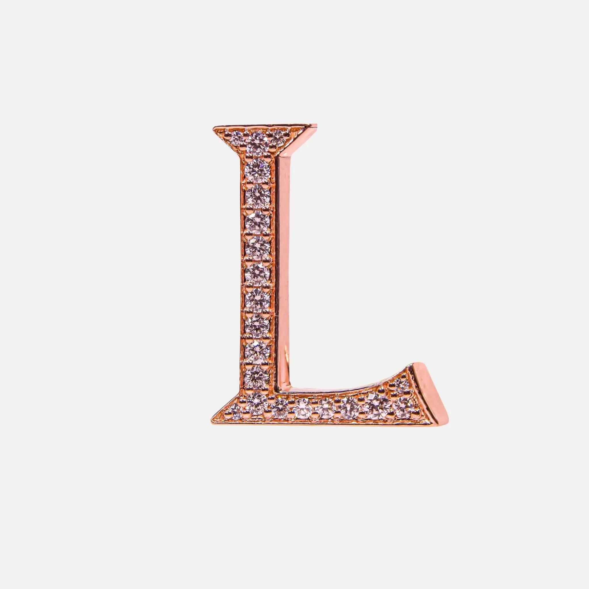 Alphabets Bag Bijoux with Natural Diamonds in Rose Gold - Image 12