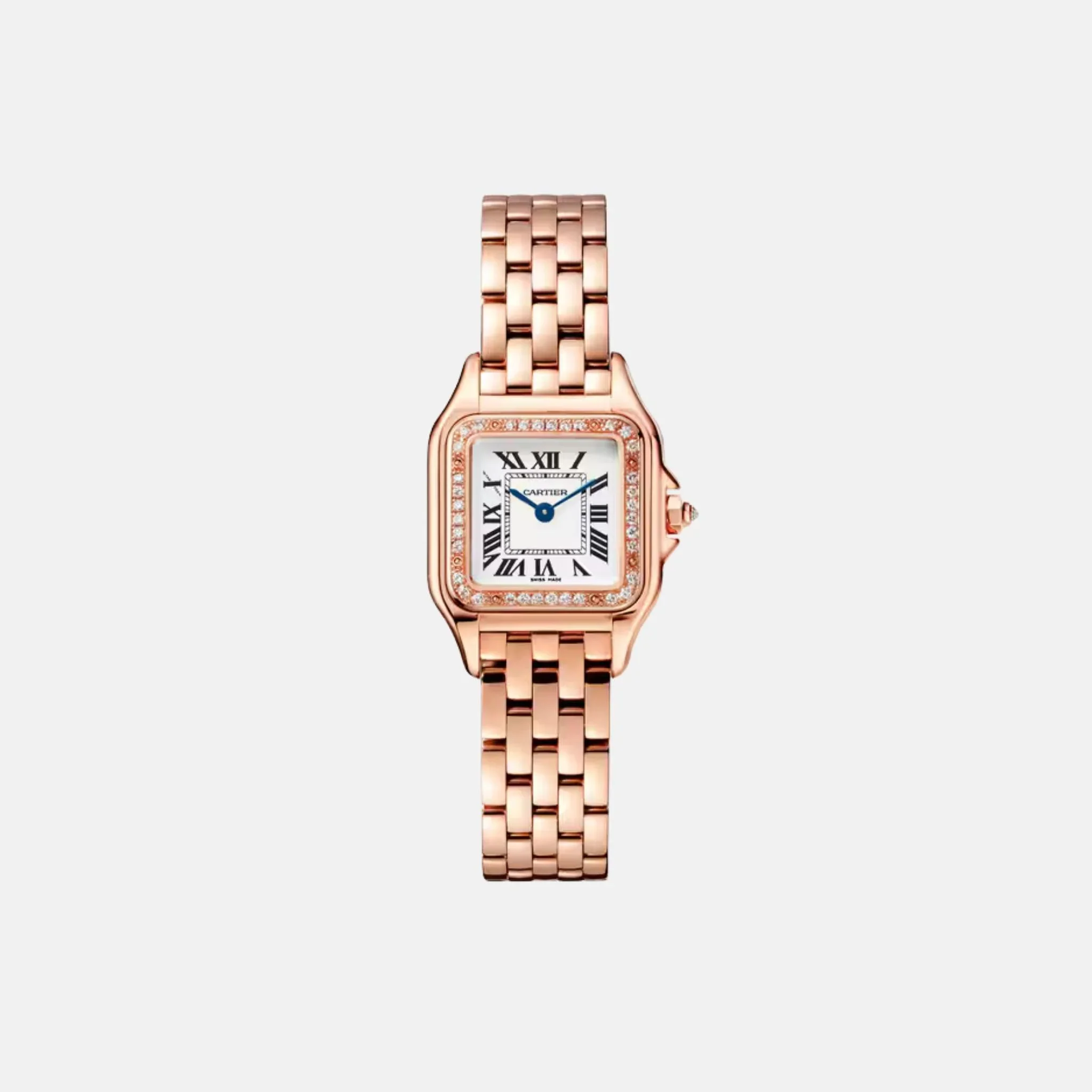 Panthere Small 18K Rose Gold Diamond Set Roman Numeral Dial WJPN0049