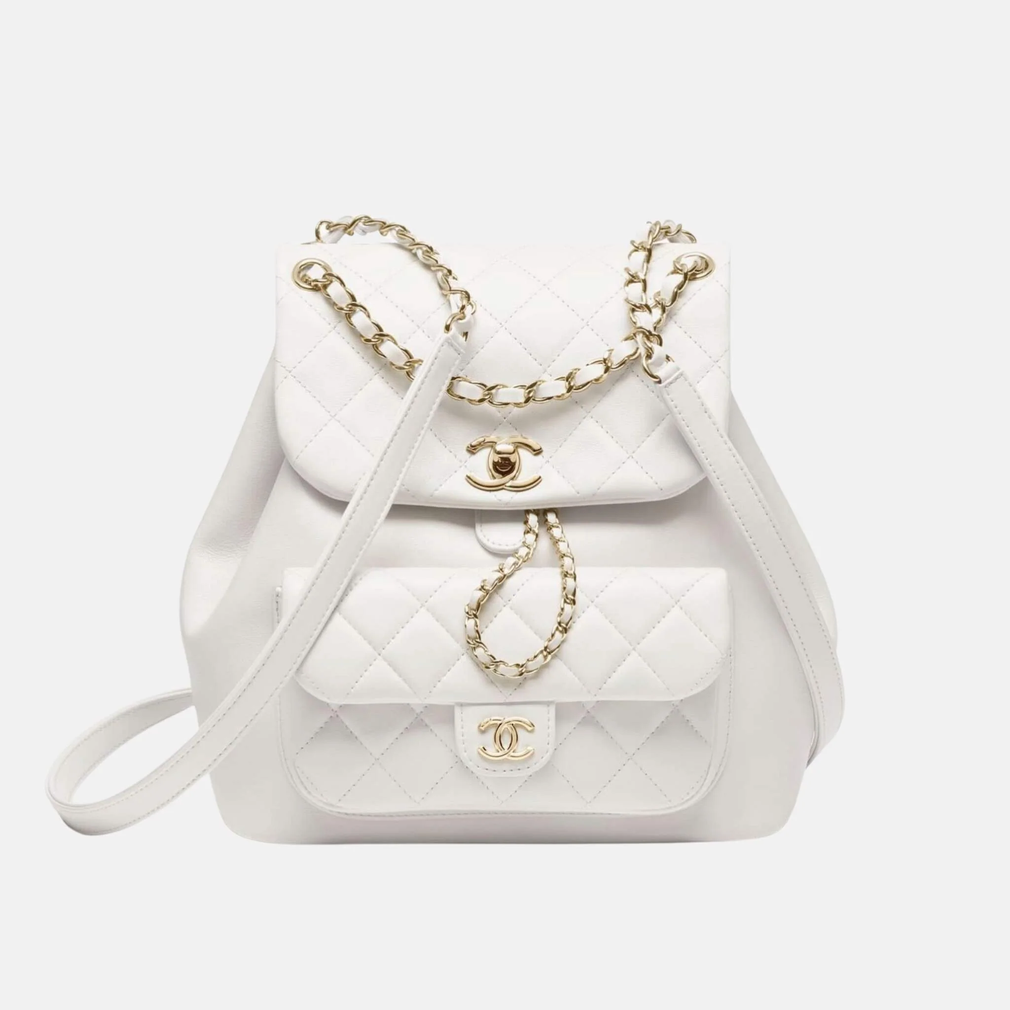 Backpack In Calfskin And Gold Tone Metal