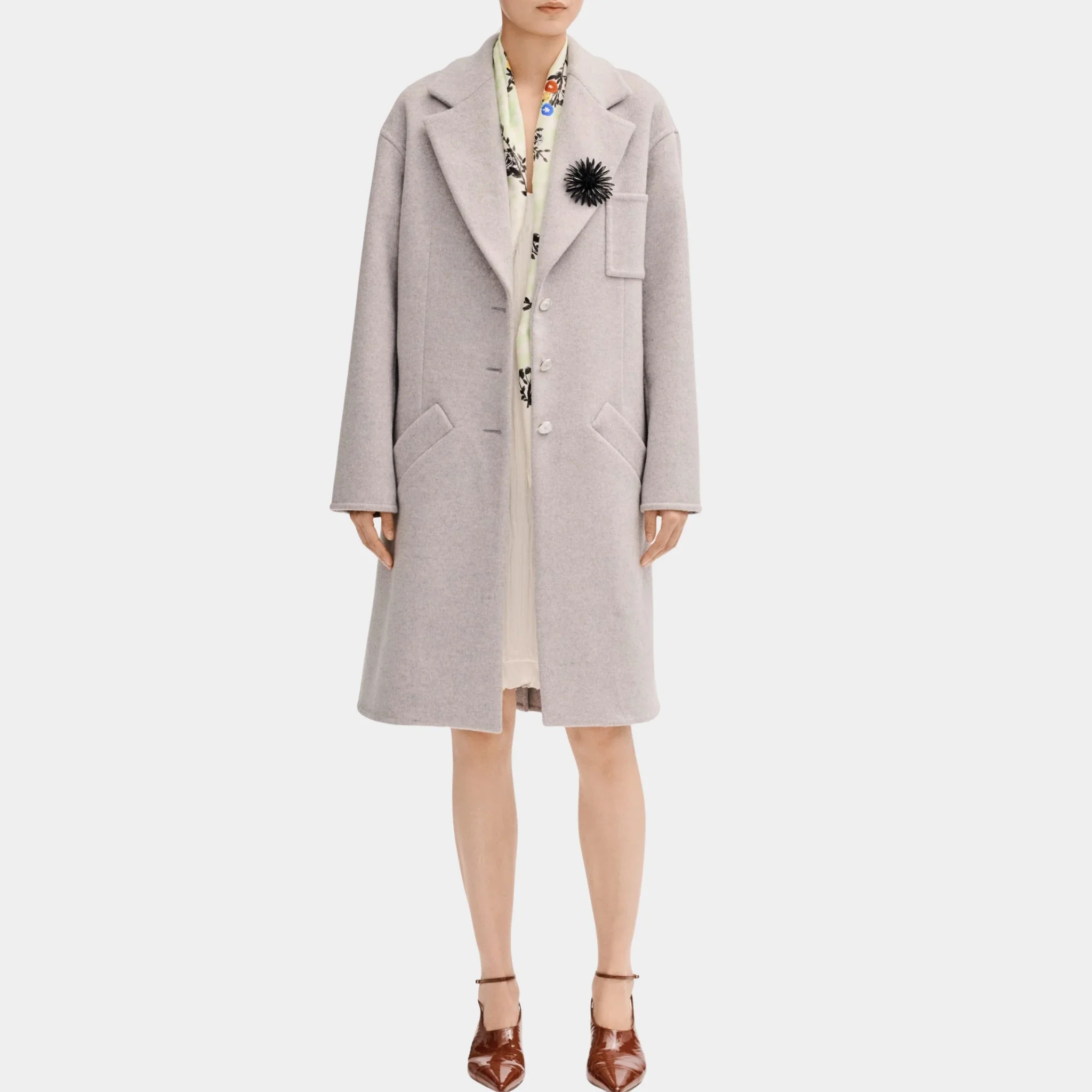 Coat in Grey Cashmere