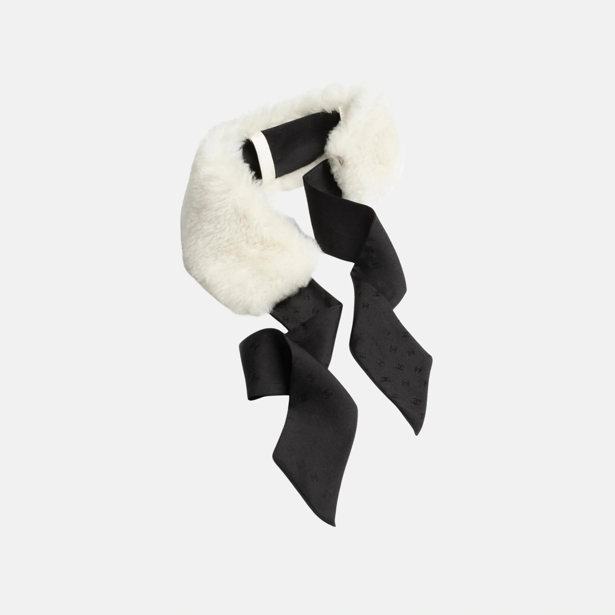Collar Lambskin And Silk Ecru And Black - Image 2