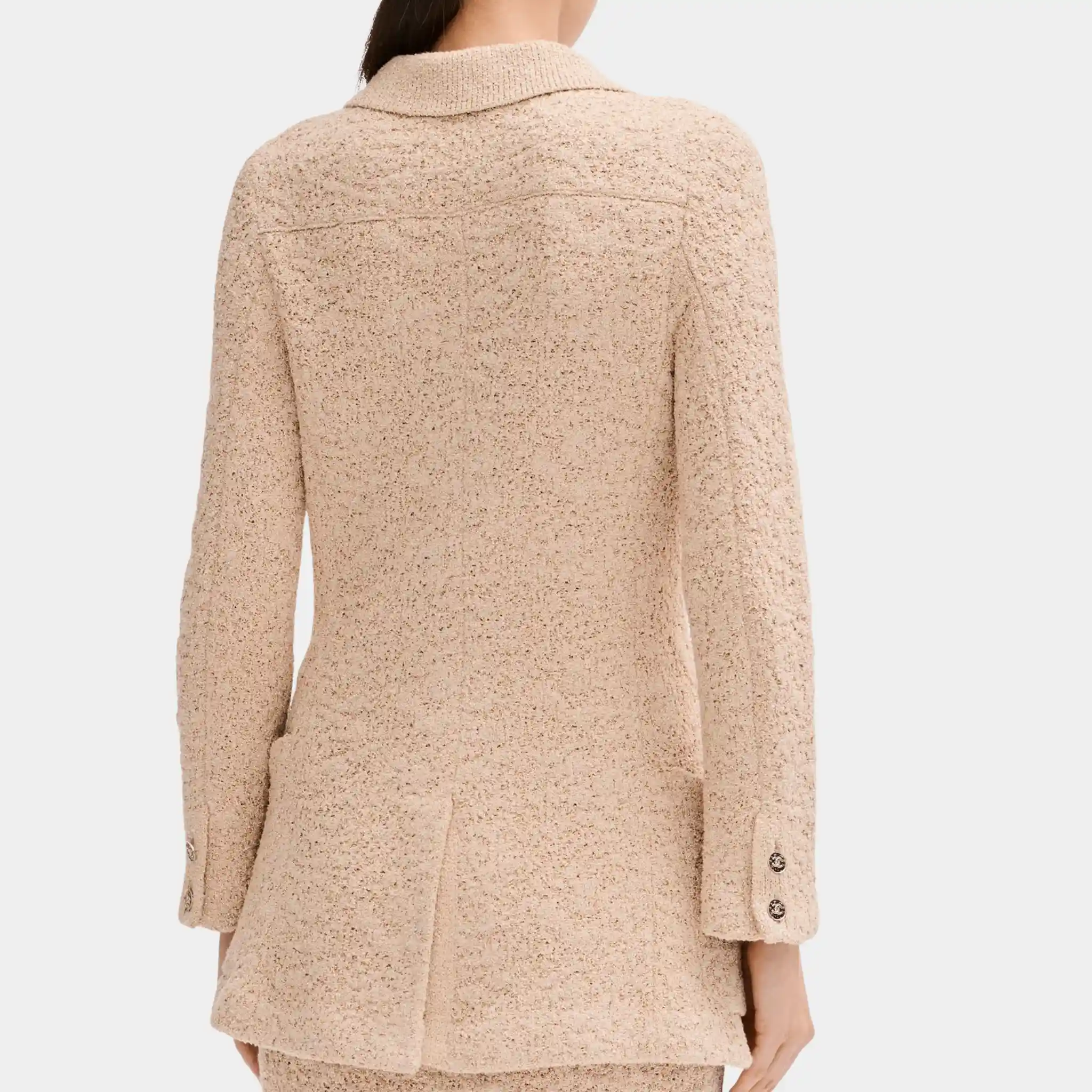 Jacket in Beige Silk And Cotton - Image 2