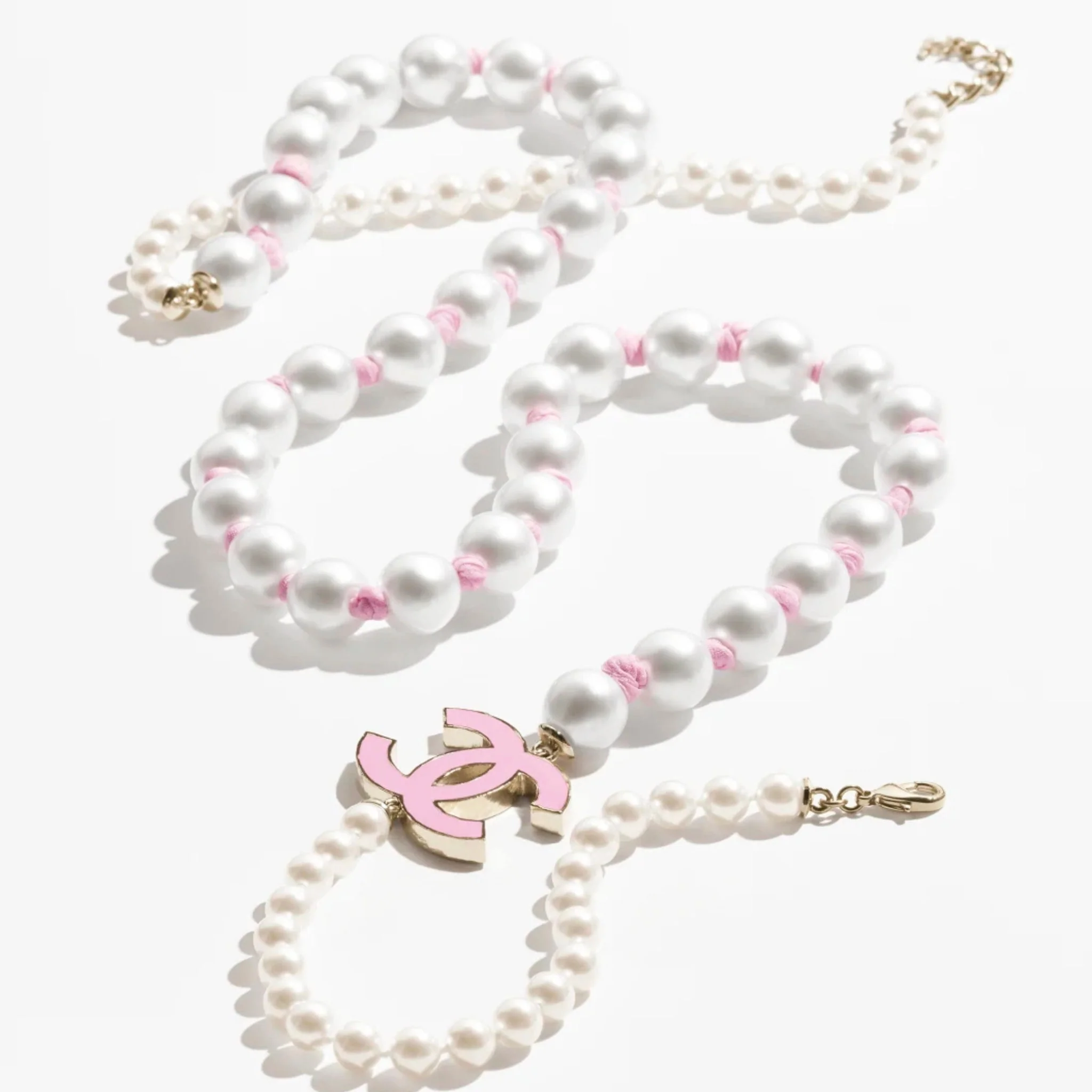 Long Necklace Metal Glass Imitation Pearls Silk Resin - Image 5
