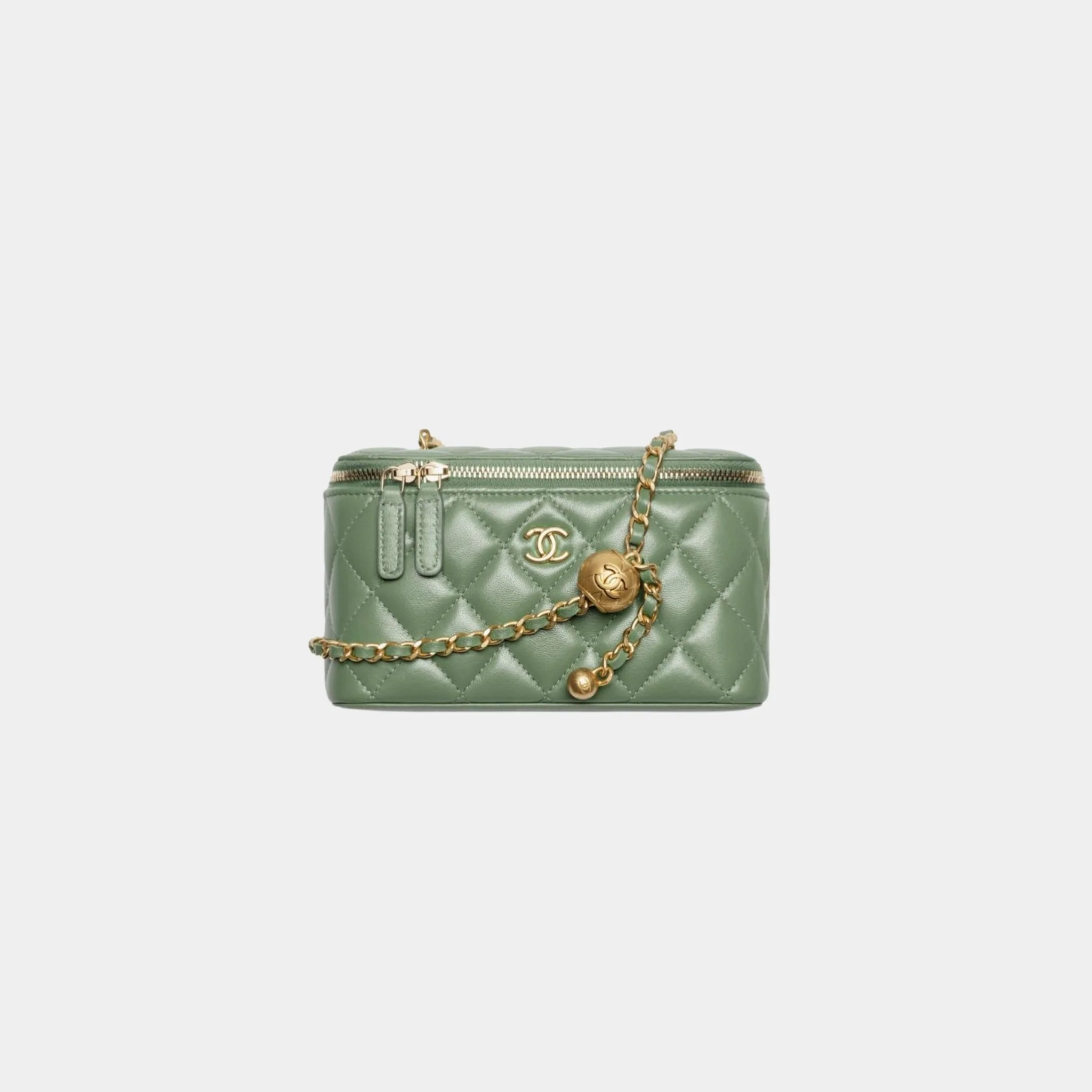 Long Vanity with Chain in Shiny Lambskin - Image 4