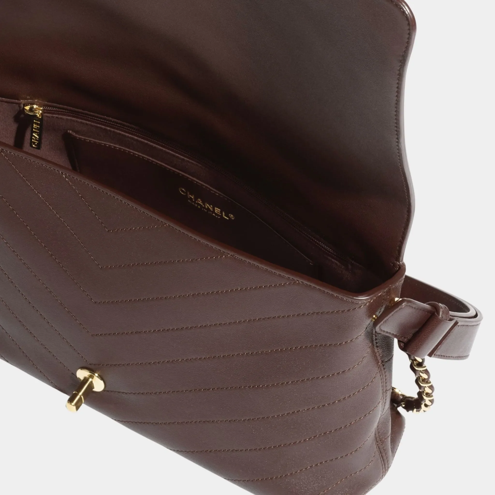 Maxi Flapbag Lambskin Dark Brown - Image 2