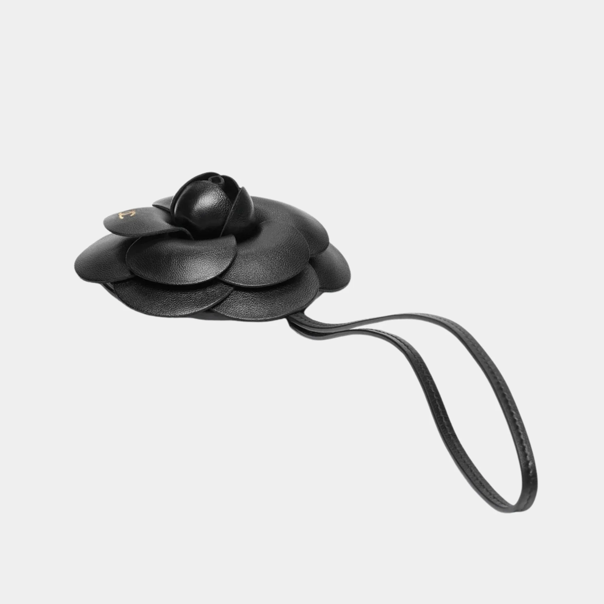 Mini Bag Charm in Black Lambskin - Image 2