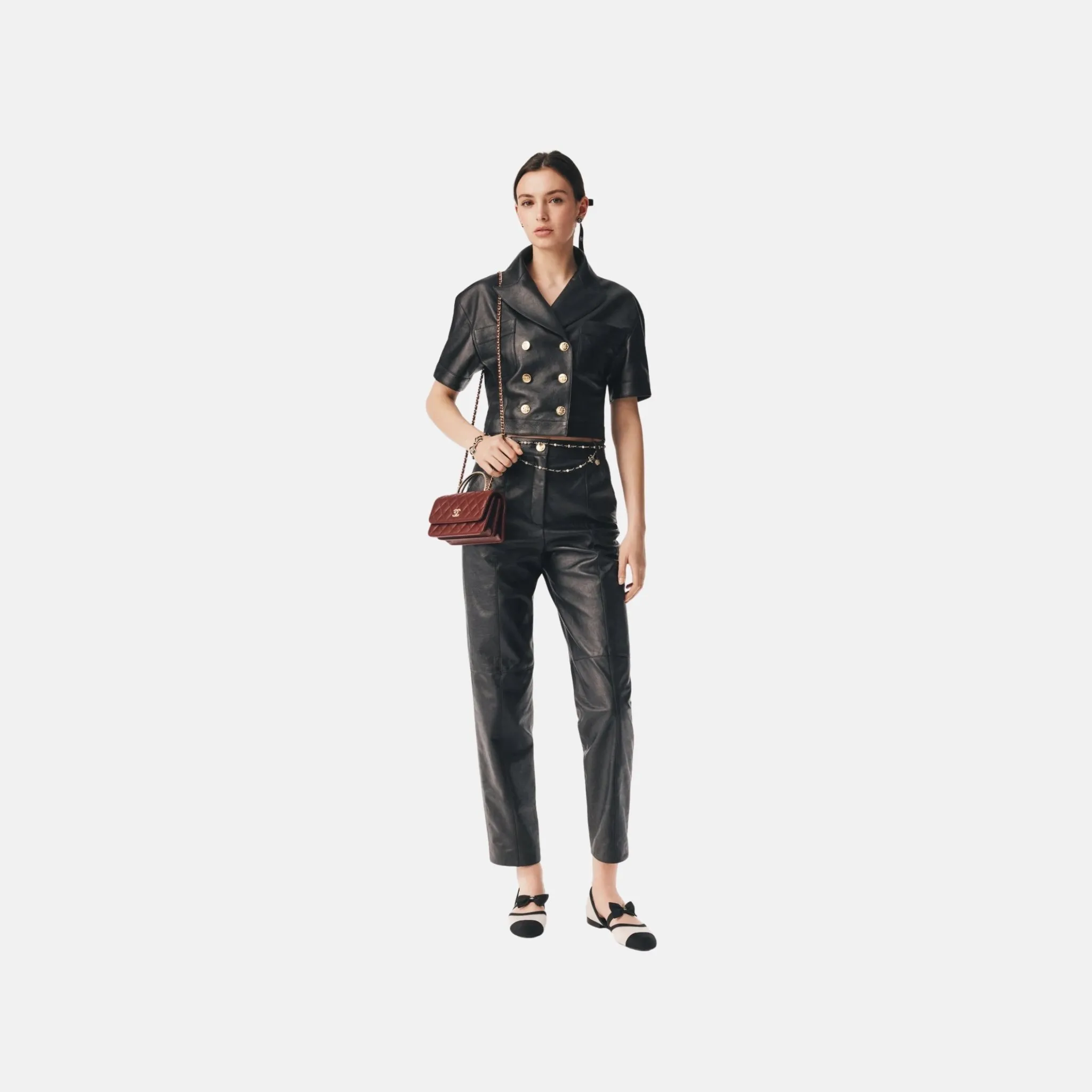 Pants in Black Lambskin
