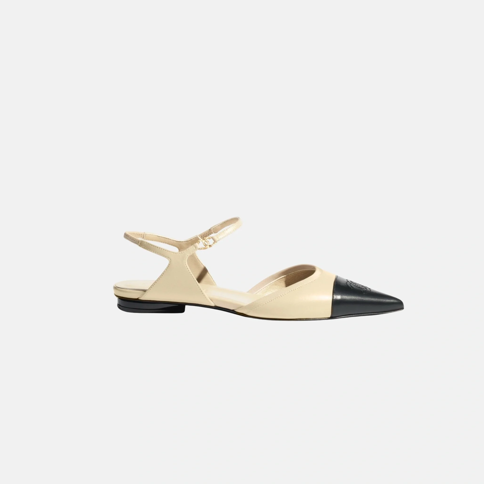 Slingbacks Beige in Iridescent Lambskin