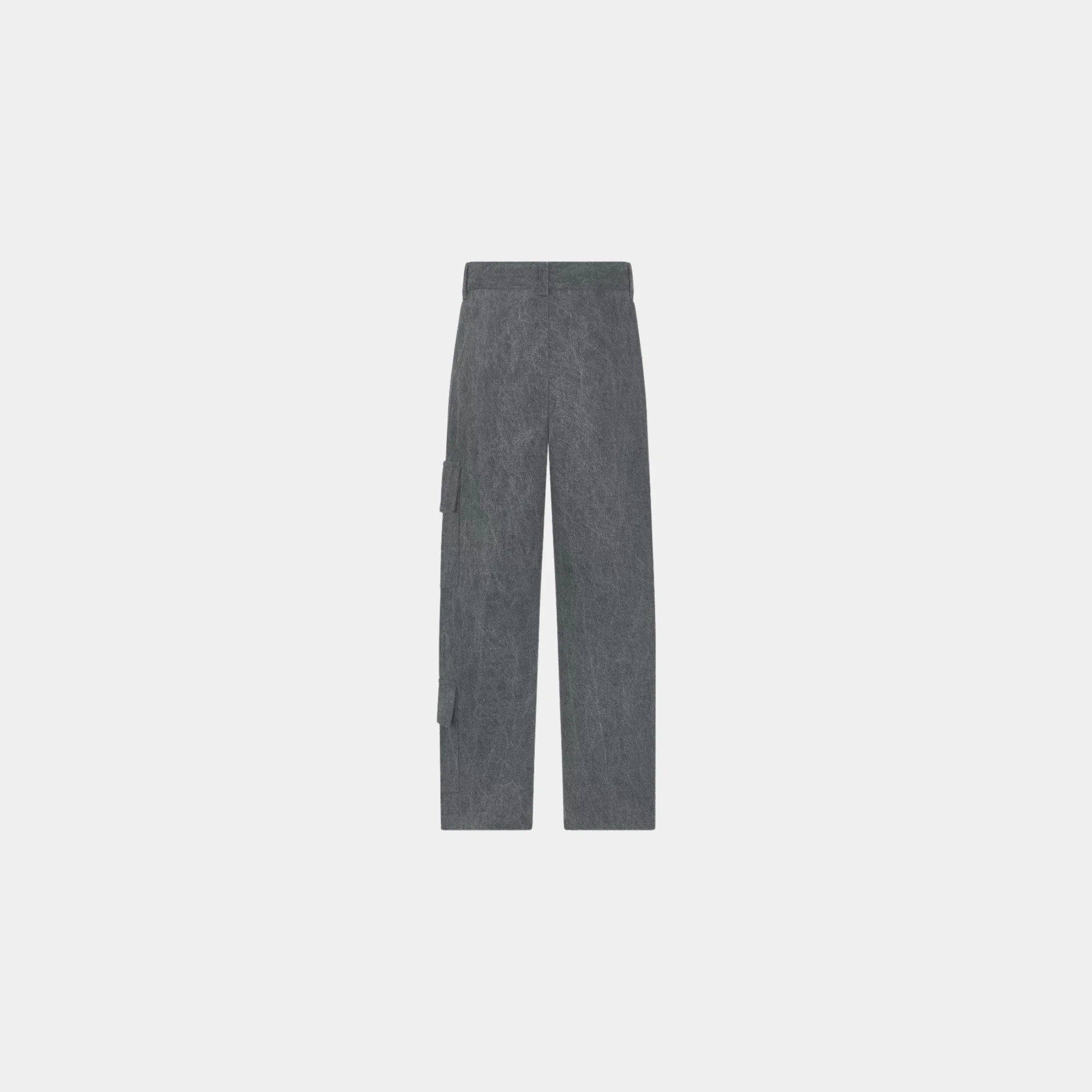 Childrens Cargo Pants Washed Gray Cotton Canvas - Image 2