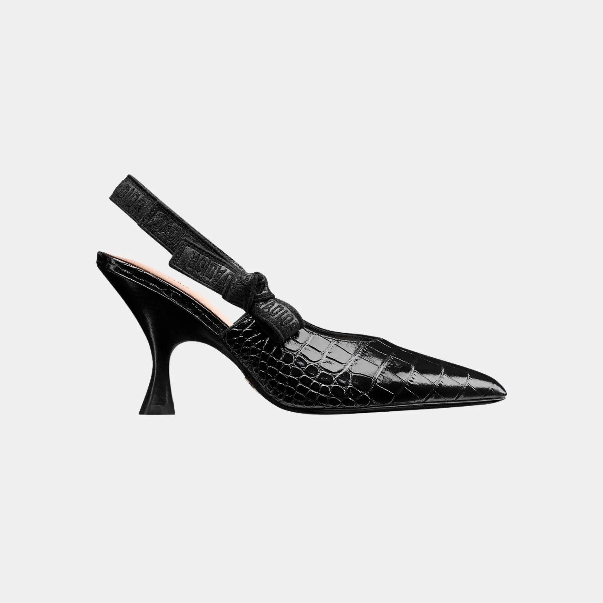 J Adior Slingback Pump Calfskin with Crocodike Pattern - Image 2