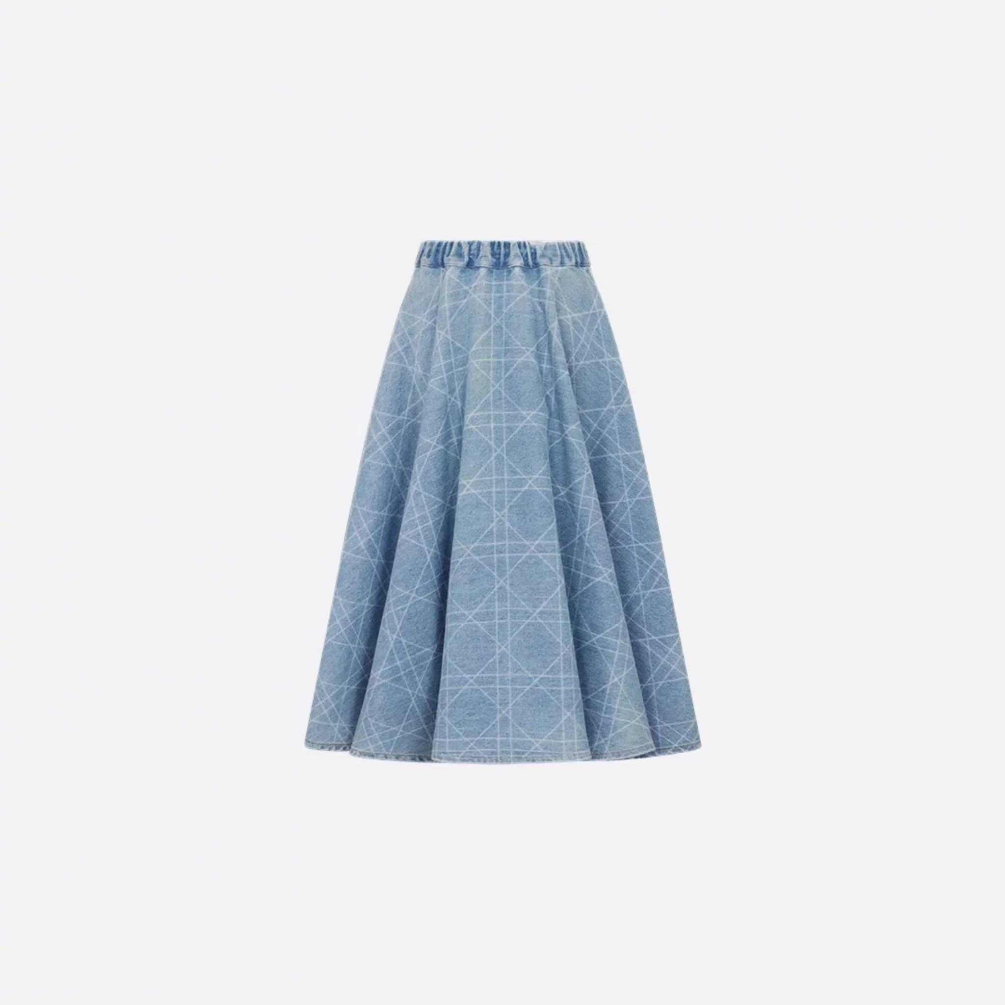 Kids Flared Skirt Blue Cannage Cotton Denim - Image 2