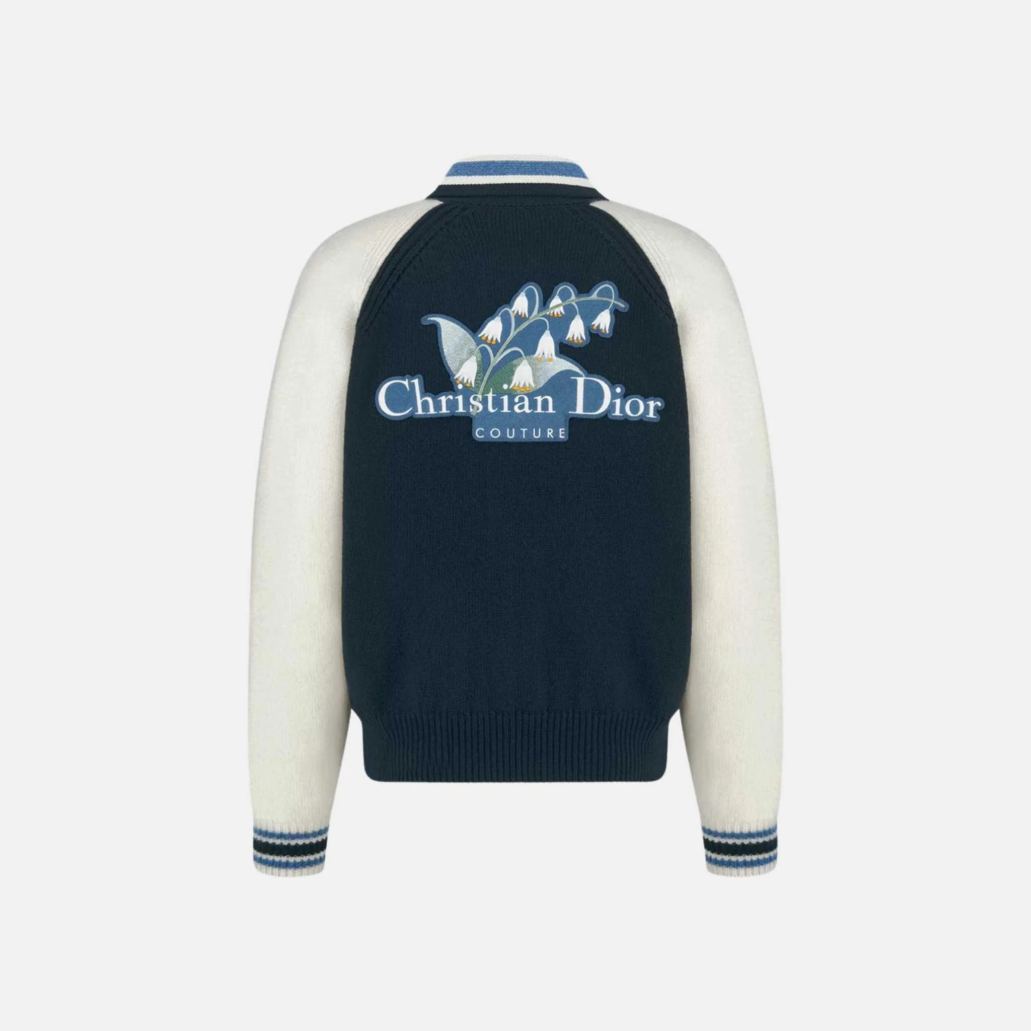 Lily Of The Valley Varsity Cardigan In Felted Wool Jersey - Image 2
