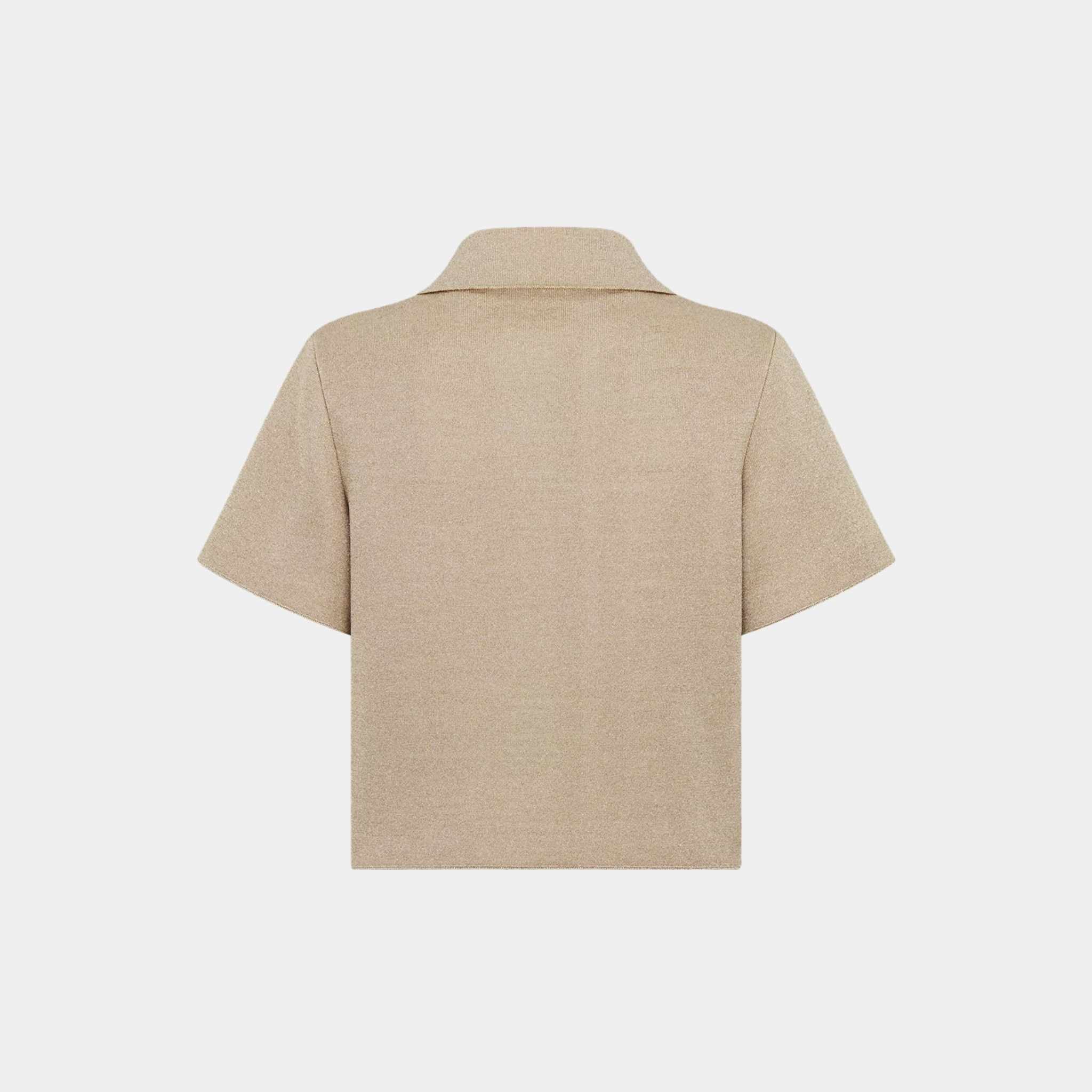 Or Short-Sleeved Jacket Gold-Tone Technical Knit - Image 2