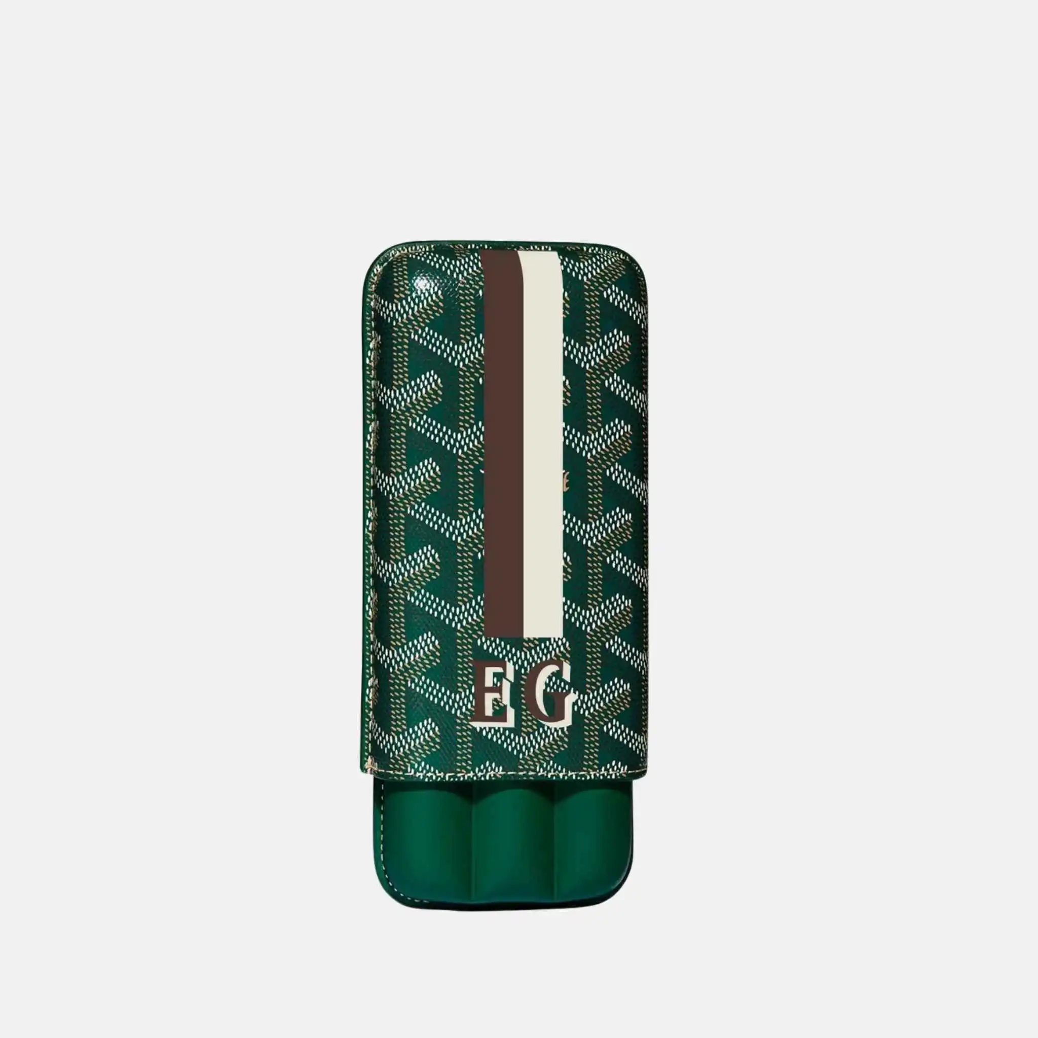 Churchill 3 Cigar Case Stripes and Initials - Image 4