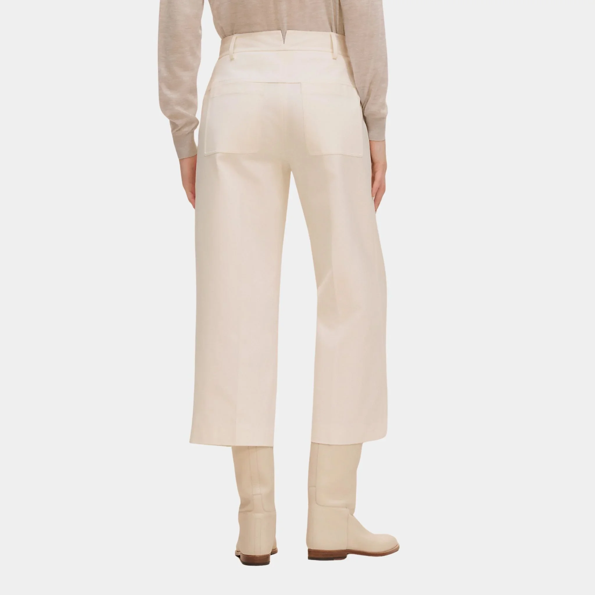 Cropped Pants in Double Stretch Cotton Twill - Image 2