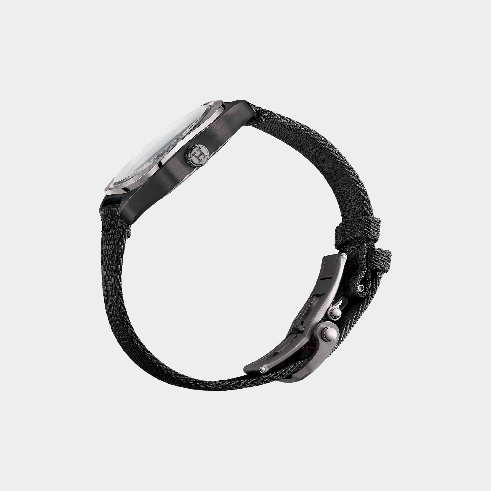 H08 42mm Titanium Watch with Black Webbing Strap - Image 2