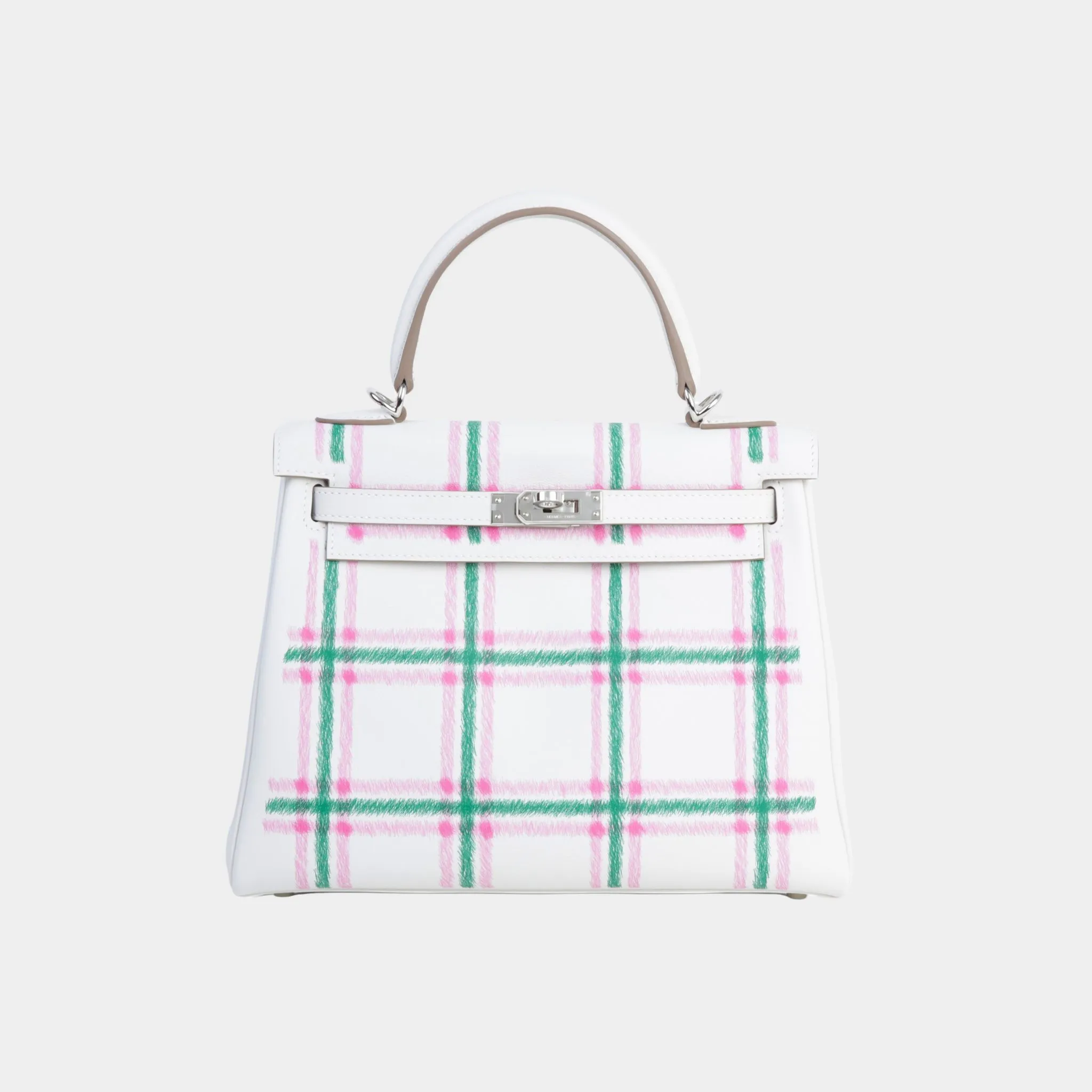 Kelly 25 Swift Gris Pale/Vert Moyen/Rose Bubblegum PHW