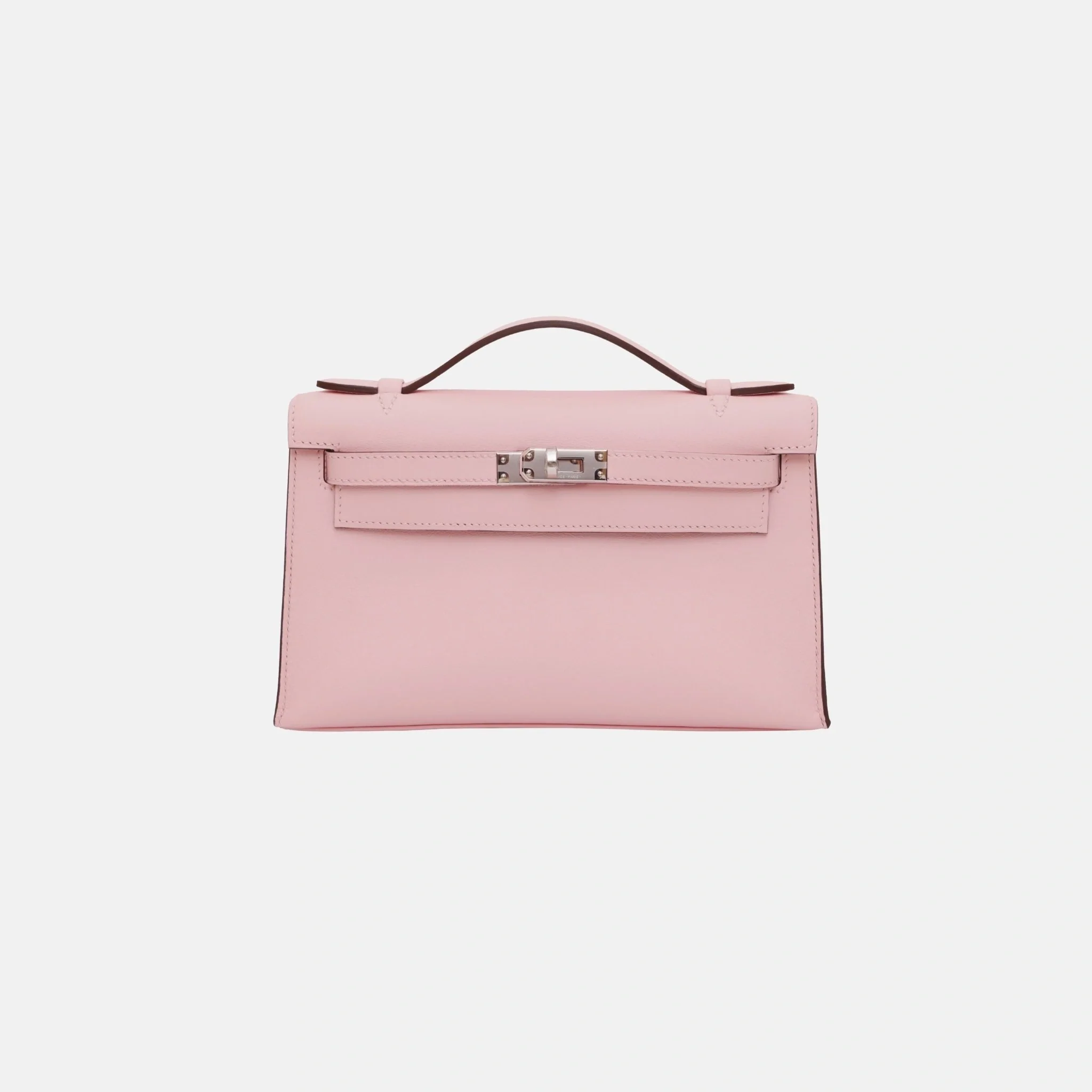 Kelly Pochette Rose Sakura and Gris Pearl Swift PHW