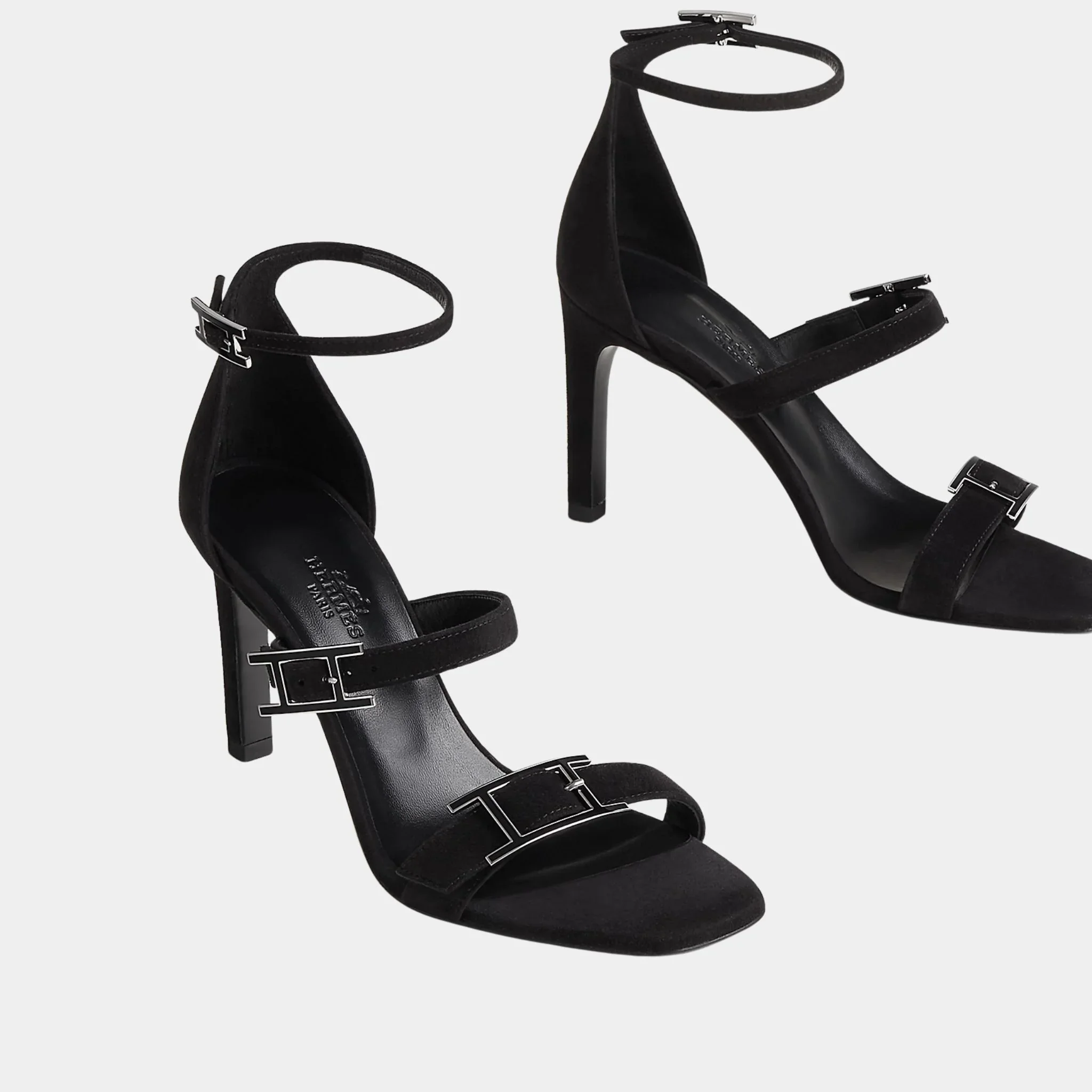 Liv 90 High Heel Sandal in Suede Goatskin