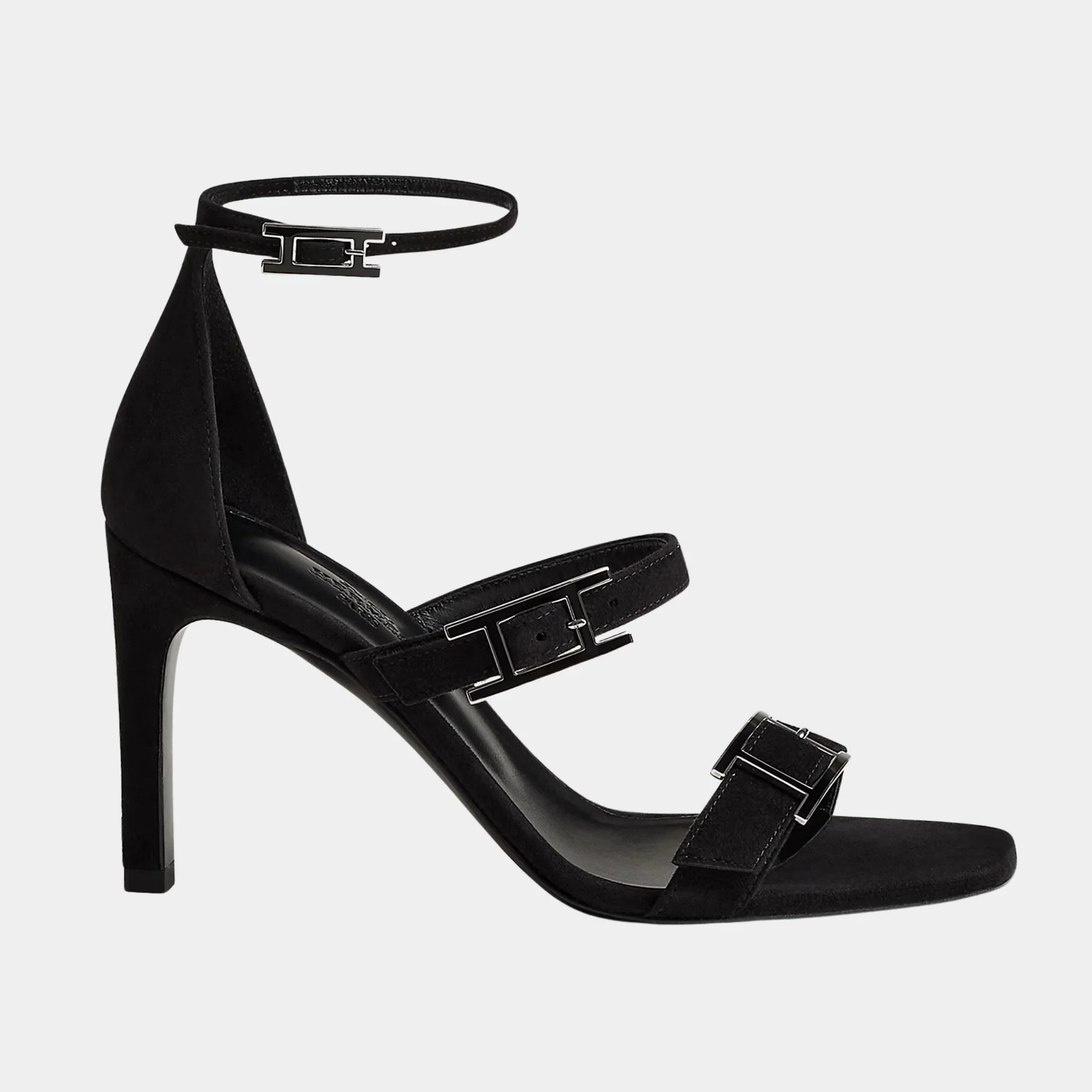 Liv 90 High Heel Sandal in Suede Goatskin - Image 2