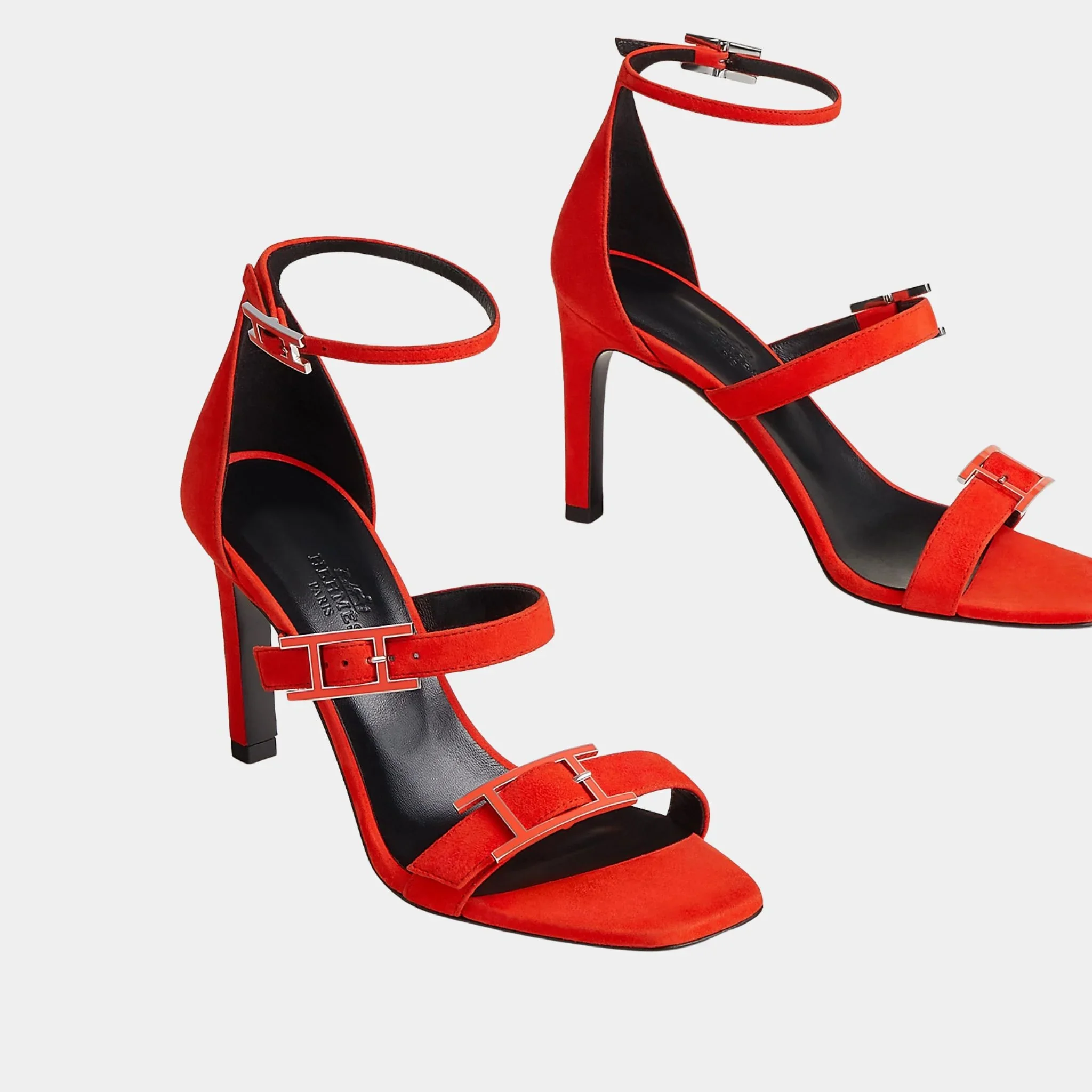 Liv 90 High Heel Sandal in Suede Goatskin - Image 4
