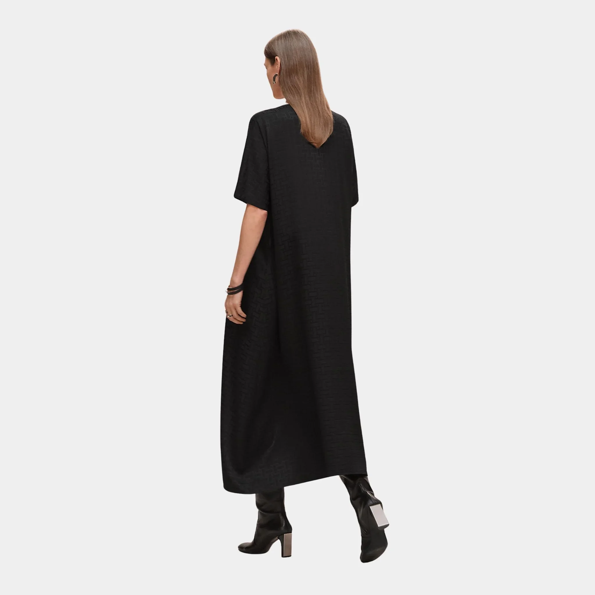 Mosaique Belted Caftan in Jacquard Silk - Image 2