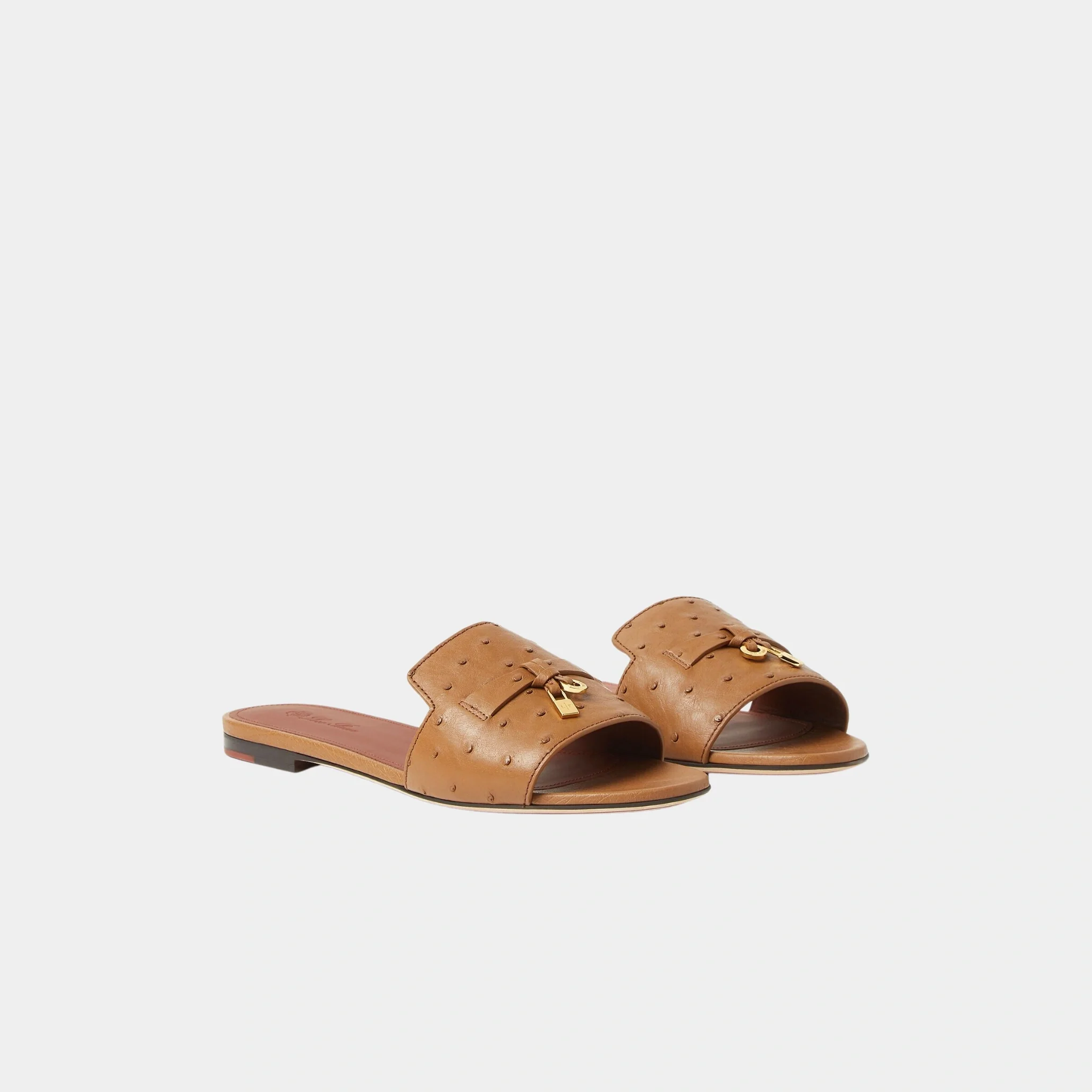 Summer Charms Sandal Flats Ostrich Leather - Image 11