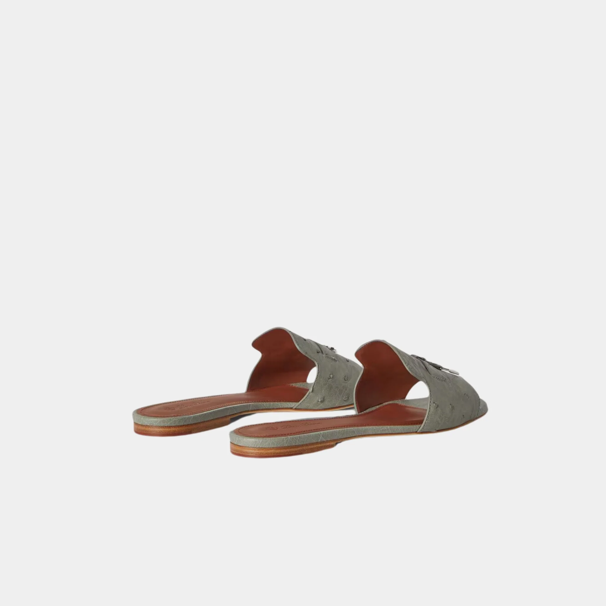Summer Charms Sandal Flats Ostrich Leather - Image 3