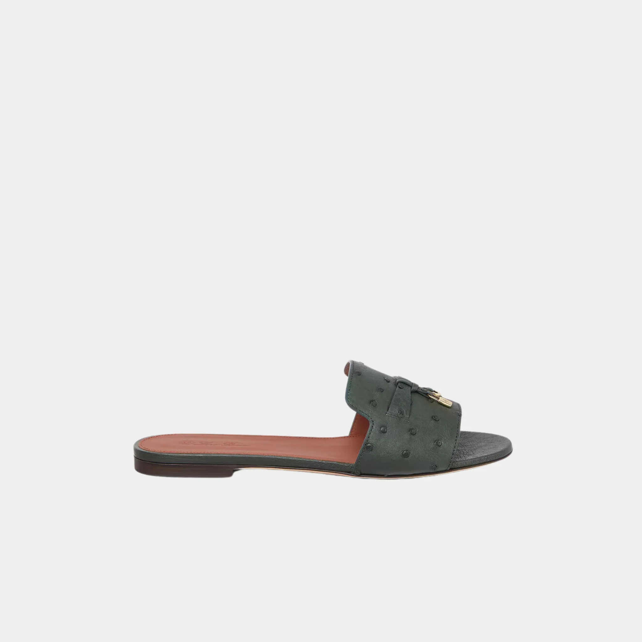 Summer Charms Sandal Flats Ostrich Leather - Image 4
