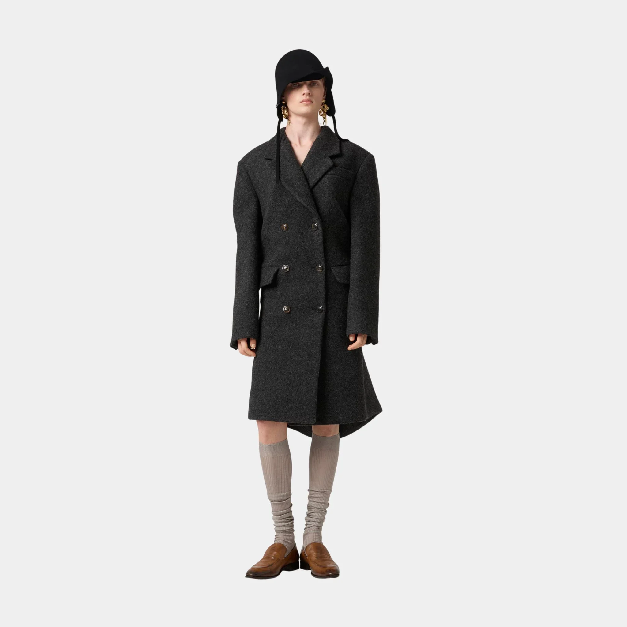 Double-breasted Shetland Wool Coat - Image 2