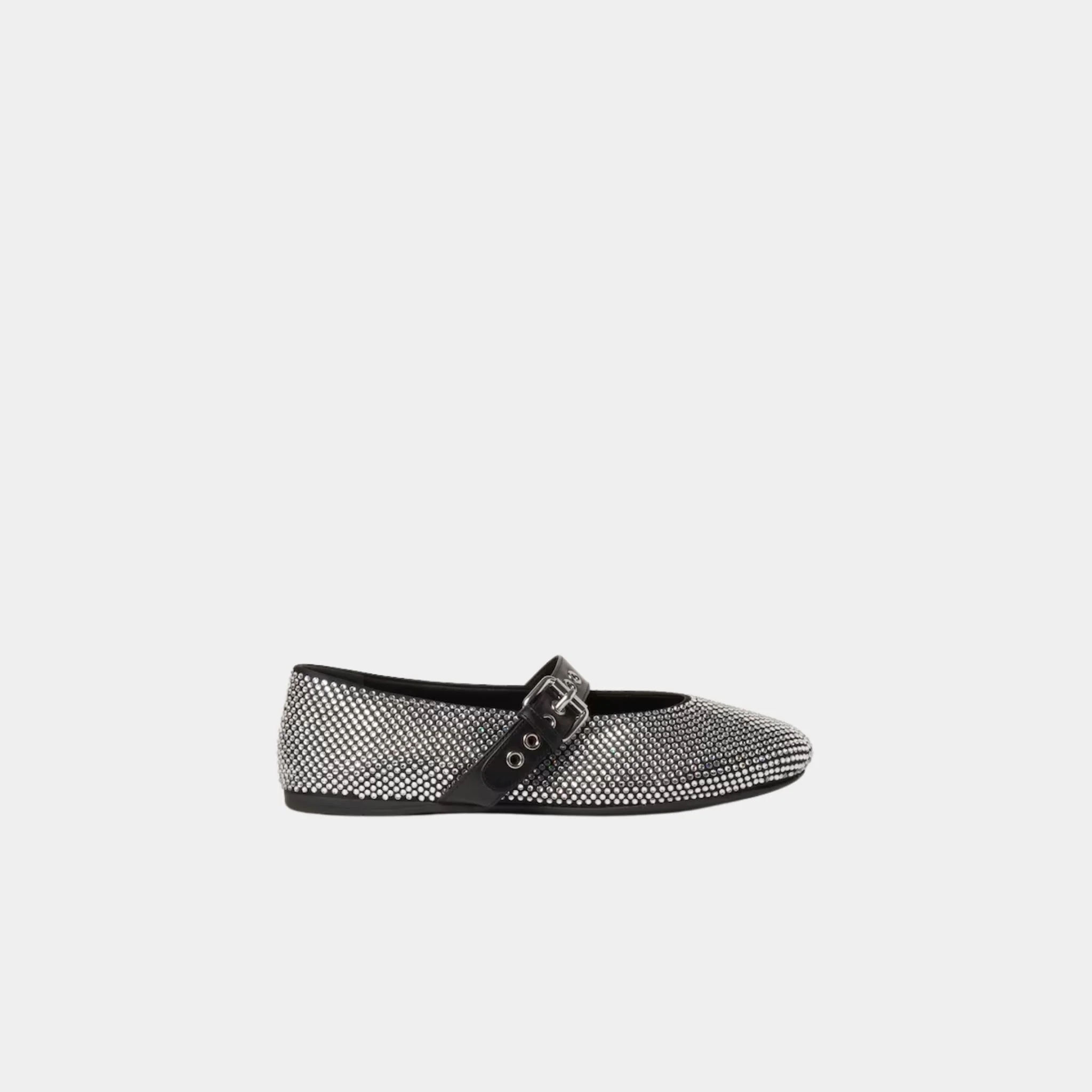 Satin Ballerinas With Artificial Crystals
