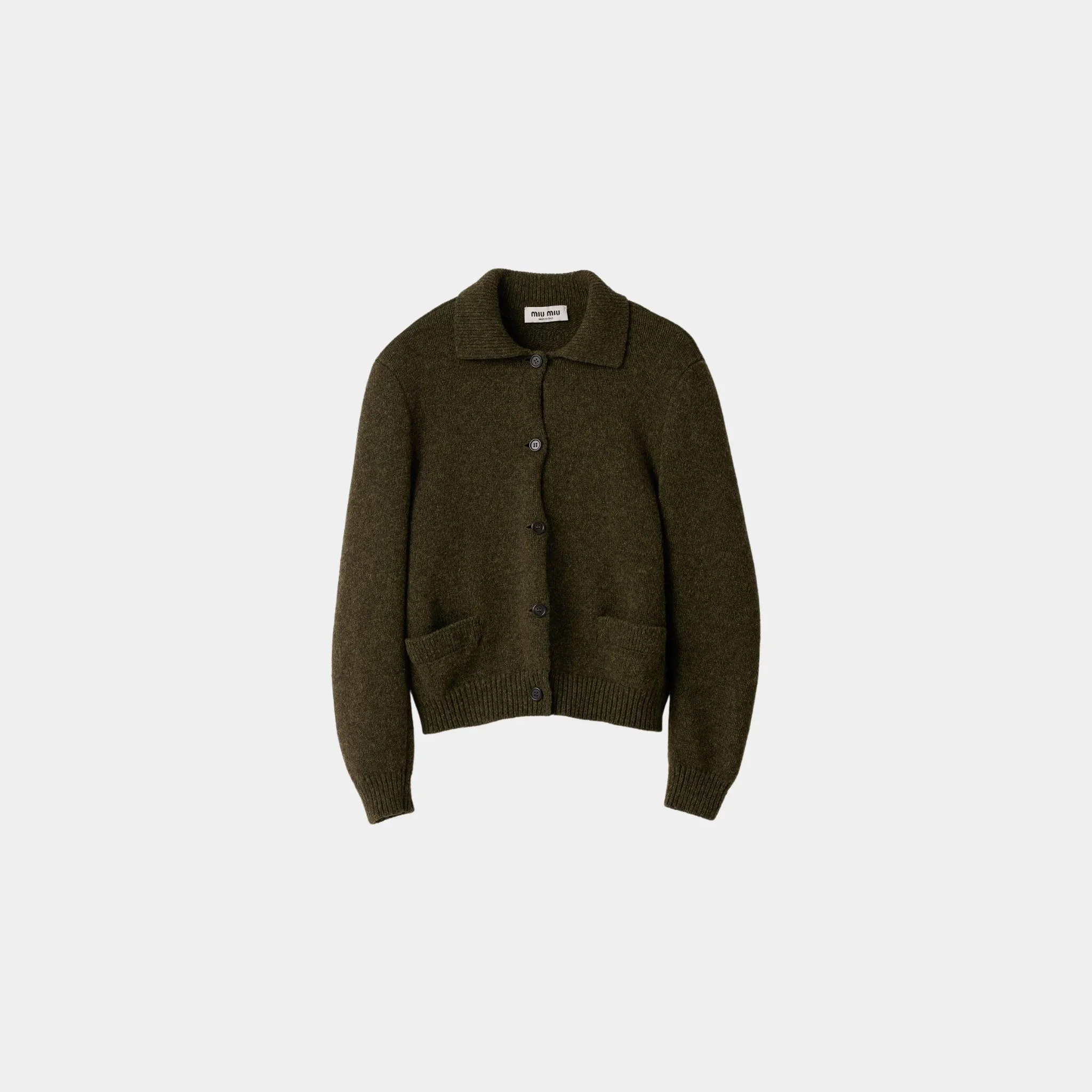 Wool Cardigan Front Button Closure