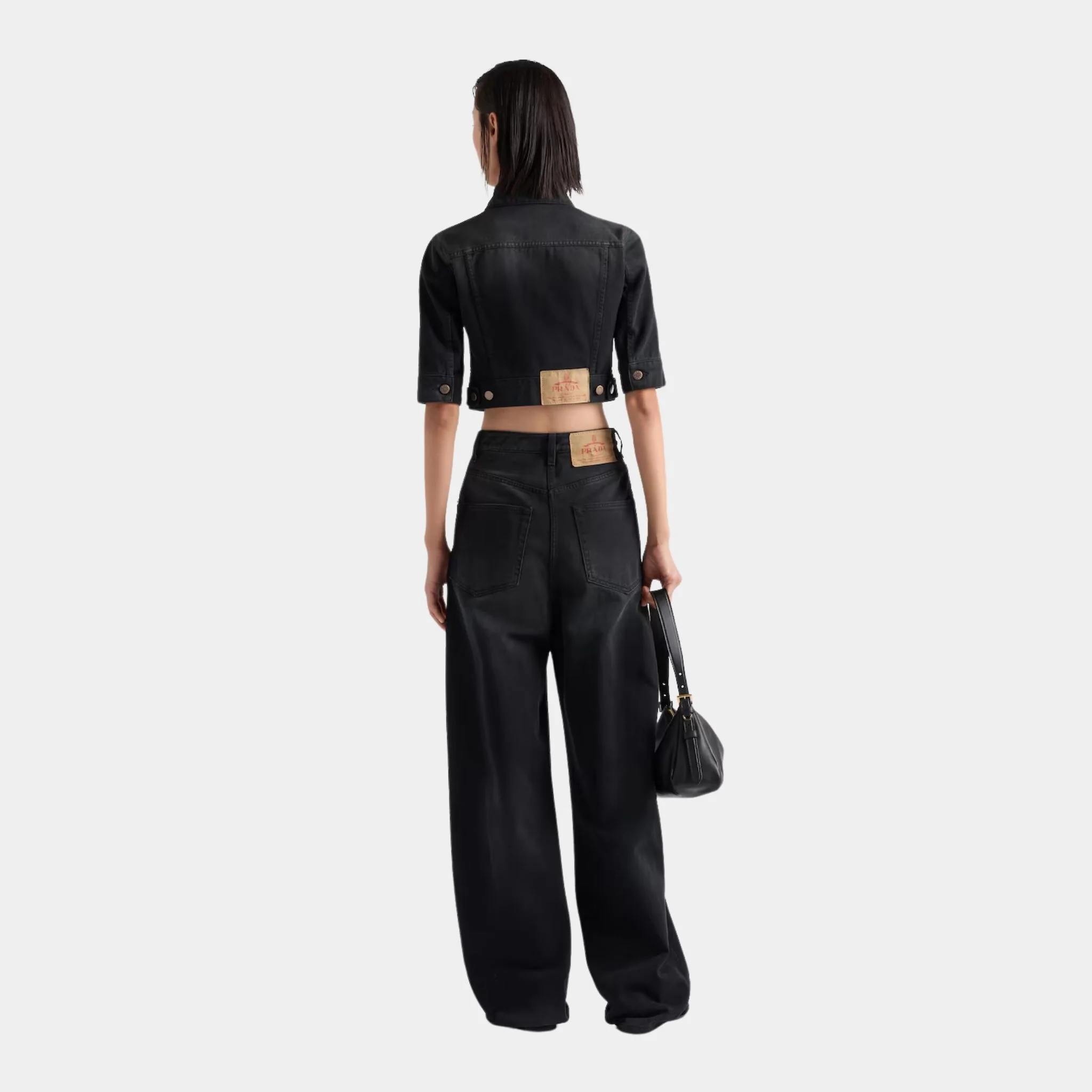 Cropped Denim Blouson Jacket - Image 3