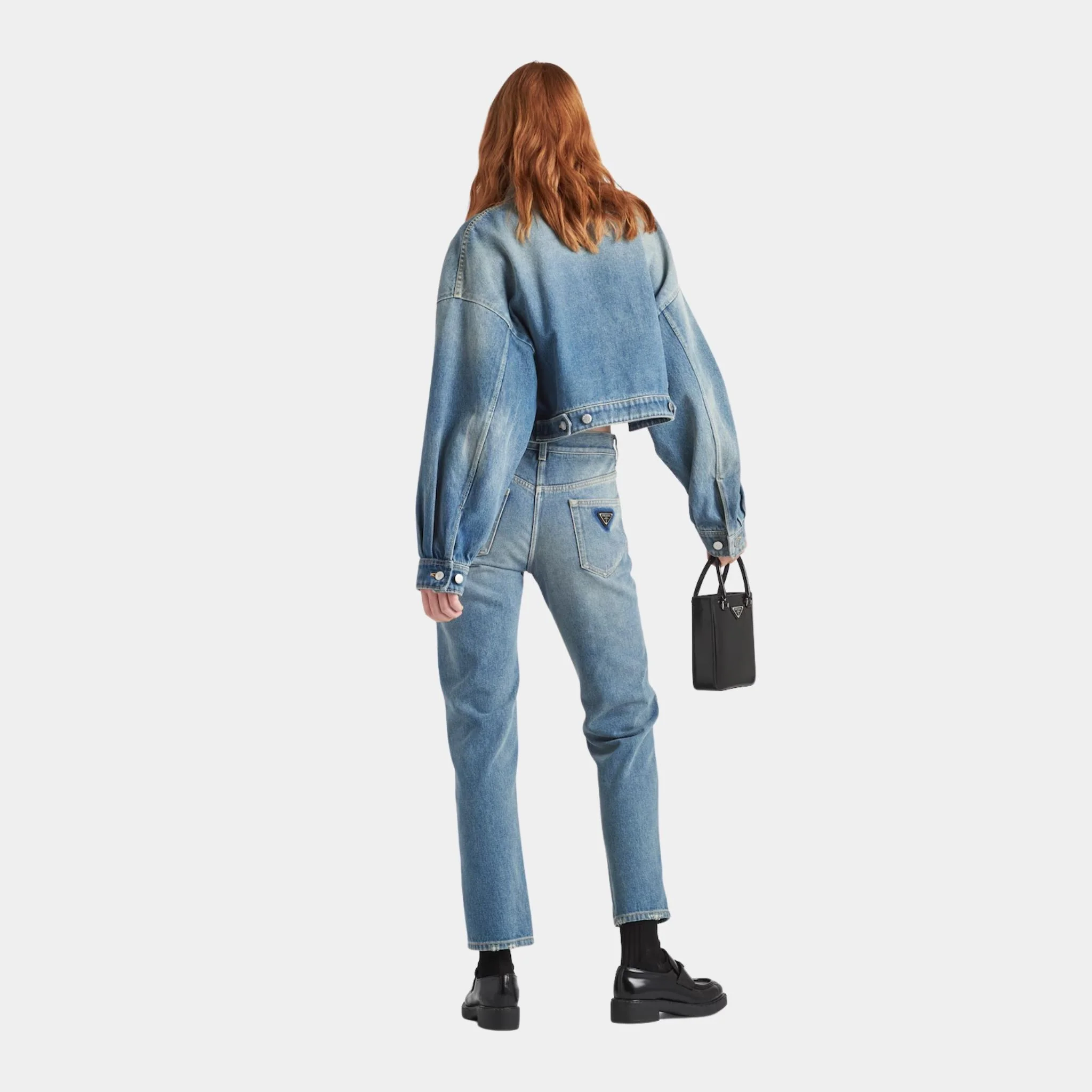 Cropped Organic Denim Jacket - Image 3