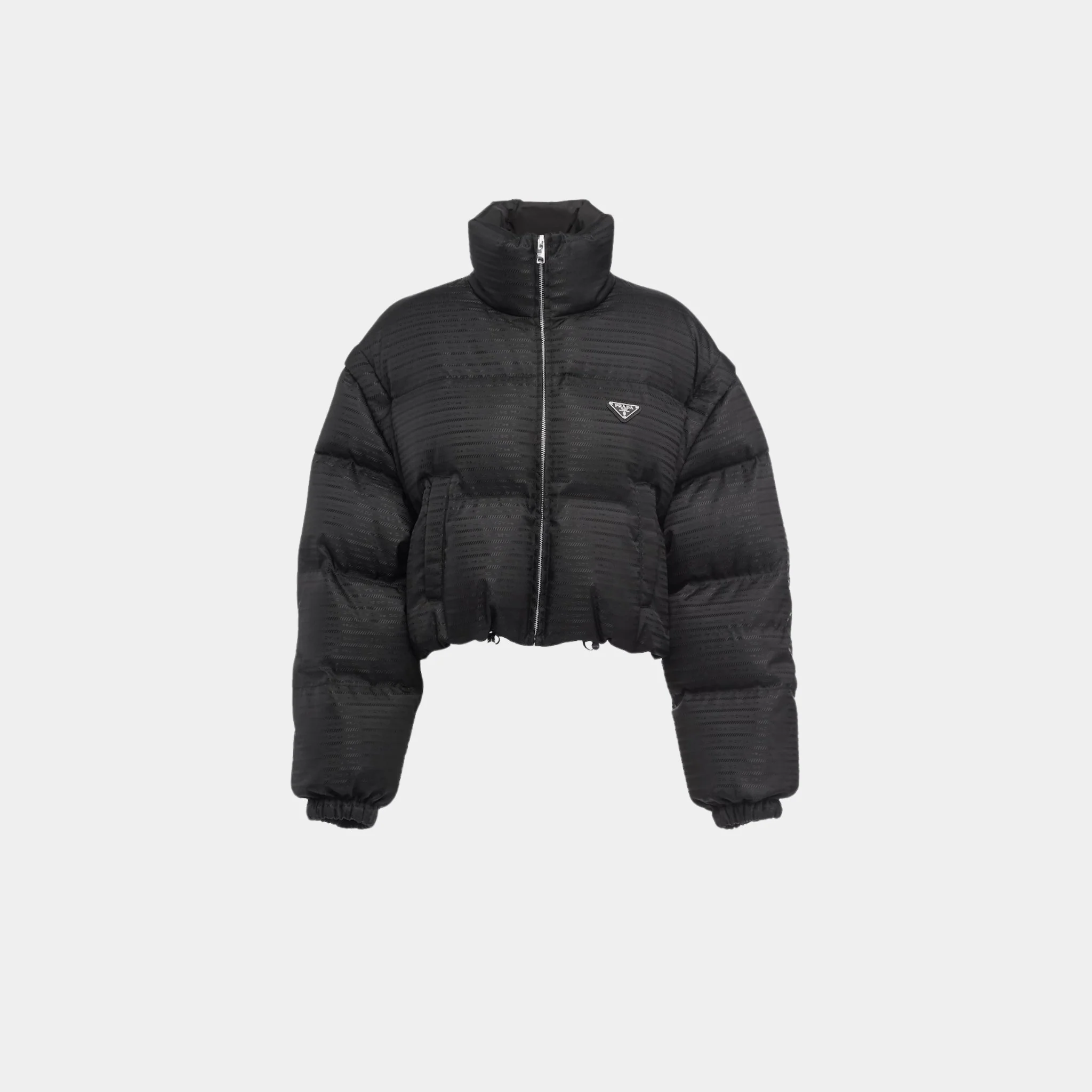 Re-Nylon Cropped Hooded Down Jacket
