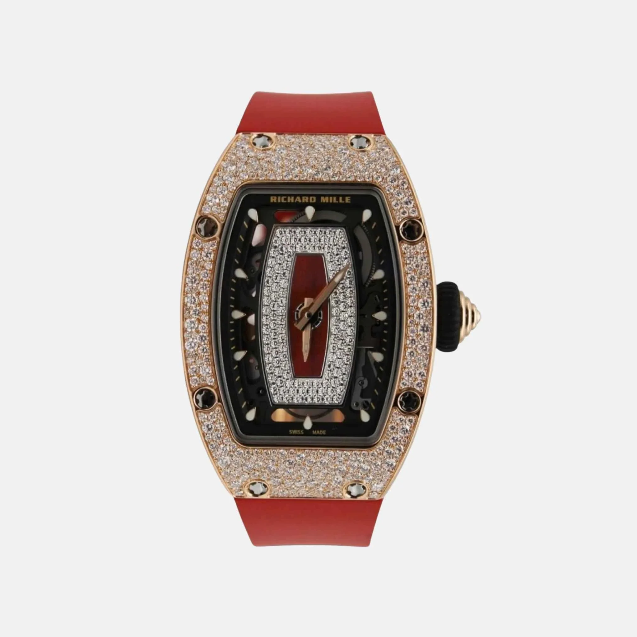 RM07-01 Rose Gold Snow Diamonds Red Lip