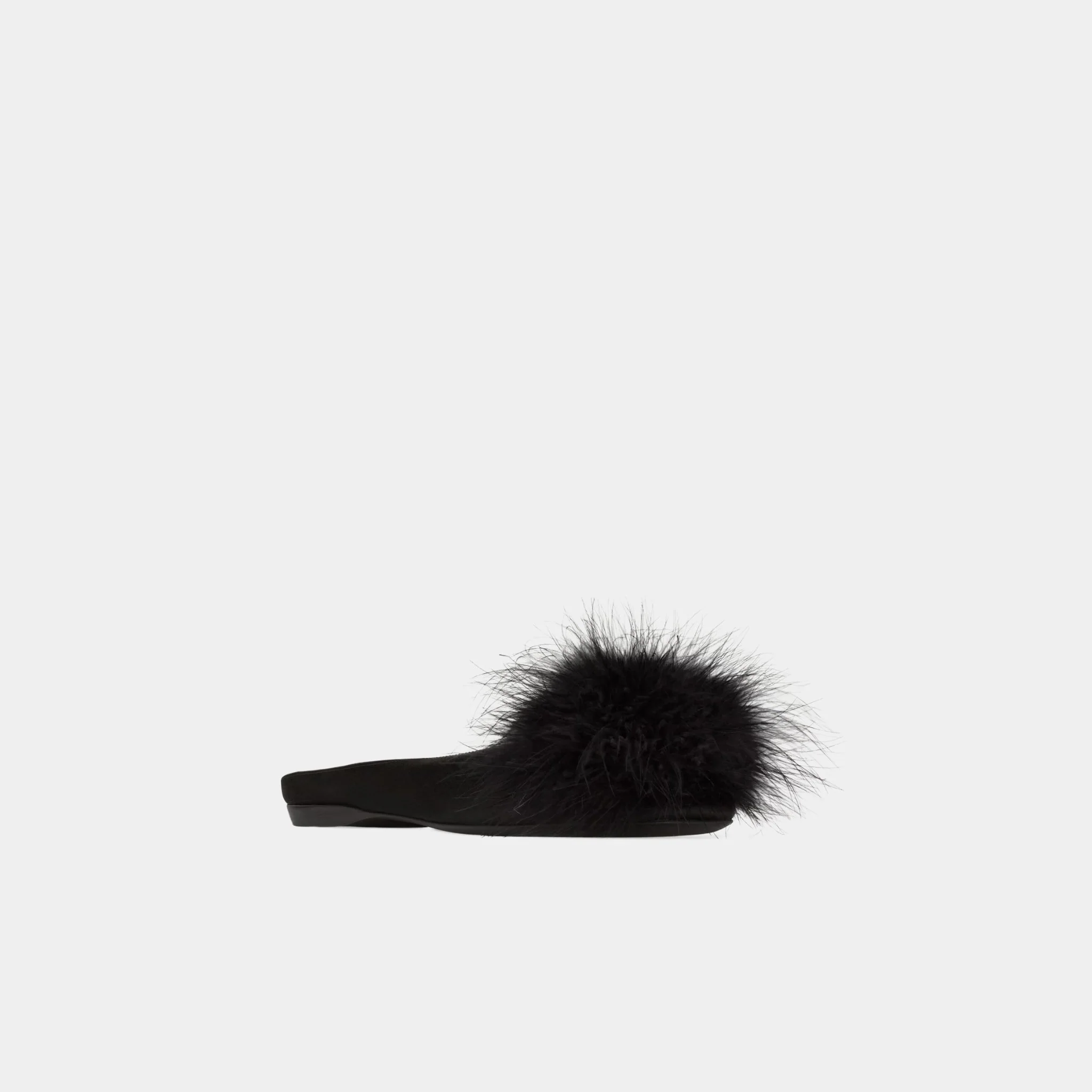 Lido Slip-Ons In Satin Crepe And Feathers - Image 3